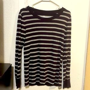 Gap long sleeve purple and gray stripe shirt
